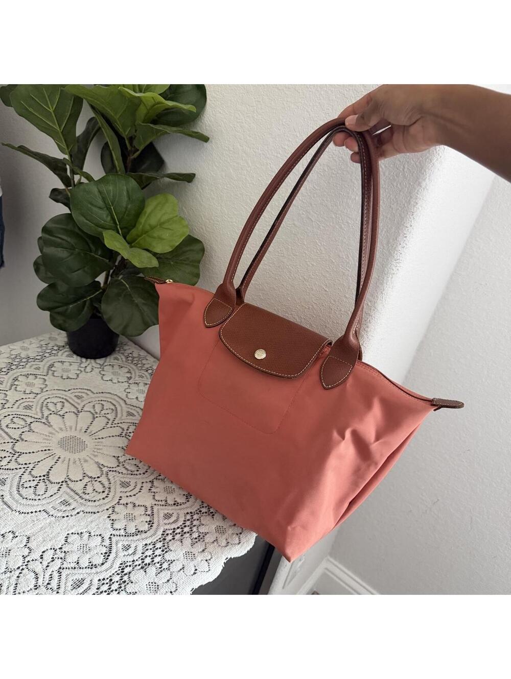 Longchamp Tote shoulder bag in coral pink